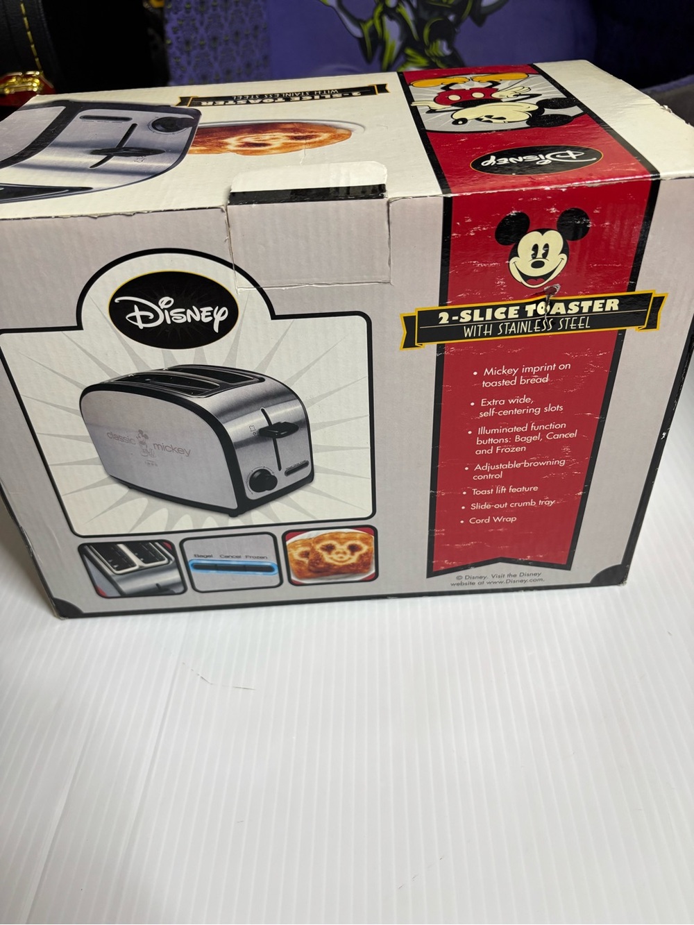 New in box Disney Mickey Mouse stainless steel toaster